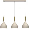 Image de Lampe suspendue beige 3 abat-jours avec  ©l ©ments dor ©s brillants bande 72 cm Noak 3xE27 15W Luminex