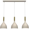 Image de Suspension Beige/or 3 Abat-jour Barre 72cm Noak Luminex