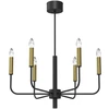 Image de Suspension Chandelier Akasya Noir/or 6xe14 Luminex