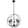 Image de Suspension Loft Noire Métal Globe 5xe14 Chaîne Luminex