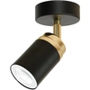 Image de Spot Plafond Mural Orientable Noir-or Gu10 Reno Luminex
