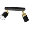 Image de Barre Plafond 2 Spots Noir Mat/or Gu10 2x15w Luminex