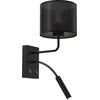 Image de Applique noire abat-jour lampe de lecture 2 interrupteurs Abat-jour Loft 1xE27 15W + 1xG9 8W Luminex