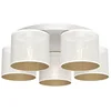 Image de Plafonnier Loft 5 abat-jour maille blanche avec intérieur or Abat-jour Loft 5xE27 15W Luminex
