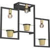 Image de Applique industrielle noir et or 3 fleurs Flores 3xE27 15W Luminex