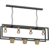 Image de Lampe suspendue g ©om ©trique noire avec  ©l ©ments dor ©s bande g ©om ©trique Flores 4xE27 15W Luminex