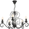 Image de Suspension Rustique Noire Mauro 5xe14 Métal Luminex