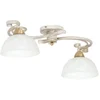 Image de Plafonnier D'Intérieur Aurora Blanc Shabby Chic Or Au Design Rustique À 2 Lumières
