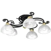 Image de Aurora 5xE27 15W Luminex plafonnier décoratif noir 5 abat-jours en verre