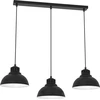 Image de Lampe suspendue Loft sur table bande noire 3 abat-jours Sven 3xE27 15W Luminex