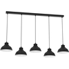 Image de Suspension Barre Noire Métal 125 Cm Sven 5xe27 Luminex