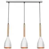 Image de Lustre moderne glamour avec abat-jour blanc et or, métal, 78 cm