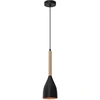 Image de Suspension Noire Intérieur Doré Bois Muza E27 Luminex