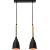 Image de Suspension Barre Noire Dorée 2 Lumières Muza Luminex