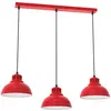 Image de Luminex Lampe à suspendre Sven Triple flamme Rouge Acier E27 Lampe de plafond Lampe