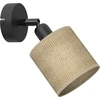 Image de Spot Jute, finition crème et noir mat, 1xE27x15W, tissu, dimensions : 20x10x12 cm, IP20, Luminex