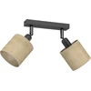 Image de Spot Jute, finition crème et noir mat, 2xE27x15W, tissu, dimensions : 20x25x10 cm, IP20, Luminex