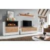 Image de Meuble pour salon avec cheminée bio IVETA - blanc / chêne artisanal