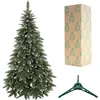 Image de Arbre de Noël artificiel Premium 150 cm Pin Diamant avec neige artificielle et vrais cônes Aspect hivernal Sapin de Noël
