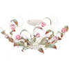 Image de Plafonnier Rose crème-vert-rose 5xE14x15W en métal, dimensions : 28x64x64 cm, IP20, Luminex