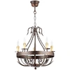 Image de Lustre Rustique Loara Sur Chaîne Cuivre Patiné 5xe14 Luminex