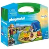 Image de PLAYMOBIL Valisette Campeurs Sports et Action, 2 Personnages, Tente, Canoë et Accessoires, 32 Pièces