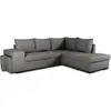 Image de Canapé d'angle convertible réversible 4 places MITCHELL - Tissu Anthracite - L 247 x P 91 x H 205 cm - Coffre de rangement