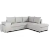 Image de Canapé d'angle convertible réversible 4 places MITCHELL - Tissu Gris - L 247 x P 91 x H 205 cm - Coffre de rangement