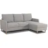 Image de CHIPY Canapé d'angle 3 places - Tissu : gris souris - Réversible - L 192 x P 137 x H 82 cm - Pieds en bois naturel