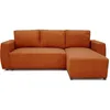 Image de PHARELL Canapé d'angle convertible 3 à 4 places - tissu velours côtelé terracota - réversible - L 224 x P 155 x H 85 cm