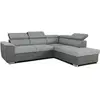 Image de Canapé d'angle convertible réversible avec coffre - 5 places - DAYTONA - Tissu gris et anthracite - 260 x 77 / 94 x 216 cm