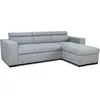 Image de Canapé d'angle convertible reversible avec coffre - 4 personnes - VICOMTE - Tissu gris - 237 x 76/88 x 167 cm