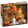 Image de Puzzle 1000 pièces Enjoy   Nature morte avec dahlias orange