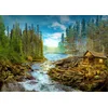 Image de Puzzle 1000 pièces Enjoy   Une cabane en rondins près des rapides