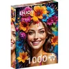 Image de Puzzle 1000 pièces Enjoy   Fille aux fleurs