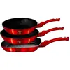 Image de Berlinger Haus lot de 3 poeles en granit 20/24/28cm Metallic Line Burgundy BH1289N