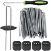 Image de 50 Piquets Pour Membrane Anti-mauvaises Herbes + 50 Rondelles Tampons, Tapis Anti-mauvaises Herbes 150 Mm, Agrafes Métalliques Pour Jardin Et Paysage, Piquets Pour Gazon Artificiel, Couvre-sol