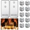 Image de Ensemble De 10 Lampes Led Submersibles Et Étanches À Lumière Blanc Chaud, Comprenant 2 Télécommandes, Idéales Pour Les Aquariums, Les Spas, Les Bassins, Les Fêtes Et Les Mariages.
