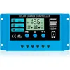 Image de Contrôleur De Charge 30a 12v/24v Régulateur De Charge Panneau Solaire Intelligent Avec Écran Lcd Et Port 5v/3a Usb Convient À Différents Types De Batteries Facile À Utiliser