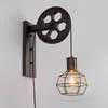 Image de Retro Applique Murale Interieur Industrielle E27 Lampe Poulie Eclairage Pour Restaurant Cafe