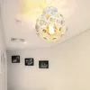 Image de Lustre De Plafond Cristal En M¨tal Plafonnier Eclairage Luminaire Abat-jour 20cm Blanc