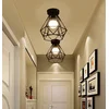 Image de Axhup - 2x Plafonnier Industrielle Cage Diamant En Métal Fer Rétro Lustre Suspension Luminaire E27 Noir