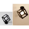 Image de 2x Plafonnier Industrielle Cage Cube Carré En Métal Fer Rétro Lustre Suspension Luminaire E27 Noir