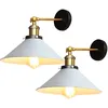 Image de Lot De 2 Applique Murale Intérieur En Métal E27 Vintage Rétro Pour Le Couloir Maison De Campagne Chamre Salon Blanc