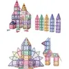 Image de Cleverclixx Méga kit de construction créatif en couleurs pastel 210 pièces grand set, jouet magnétique durable, formes variées, robuste, à partir de + ans