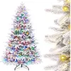 Image de Sapin de Noël avec lumières LED et flocons de neige, 180 cm