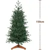 Image de Sapin de Noël artificiel - Réaliste 210 cm (2,1 m) - 1186 pointes - Branches mixtes PE+PVC - Support métallique pliable et socle en bois - Sans éclairage - Vert