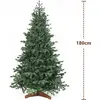 Image de Sapin de Noël artificiel - Réaliste - 180 cm - 810 pointes - PE+PVC - Support métallique pliable - Socle en bois - Montage rapide - Vert