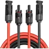 Image de Rallonge Pour Panneau Solaire, Rallonge Photovoltaïque 12 Awg, 4 Mm², 20 M Avec Connecteur Mc - 4 Pour Panneaux Solaires Et Systèmes Énergétiques (rouge 10m + Noir 10m)