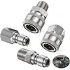 Image de Raccords Haute Pression 1/4 Pouce Filetage Intérieur Npt   4 Pièces Argent